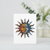 Celestial Mosaic Sun und Moon Postkarte (Stehend Vorderseite)