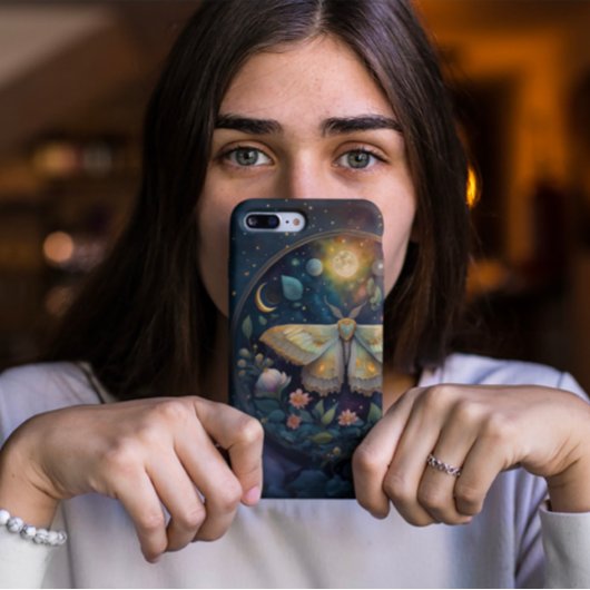 Celestial Moth and Full Moon – Enchanted Night Case-Mate iPhone Hülle