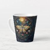 Celestial Moth and Moon Phases – Enchanted Night Milchtasse (Linke Ecke)