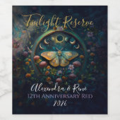 Celestial Moth and Moon Phases – Enchanted Night Weinetikett (Einzelnes Label)