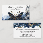 Celestial Moth Blue und Gold Psychic Visitenkarte (Vorne/Hinten)