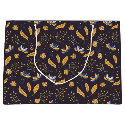 Celestial Moth Butterfly Pattern Große Geschenktüte (Vorderseite)