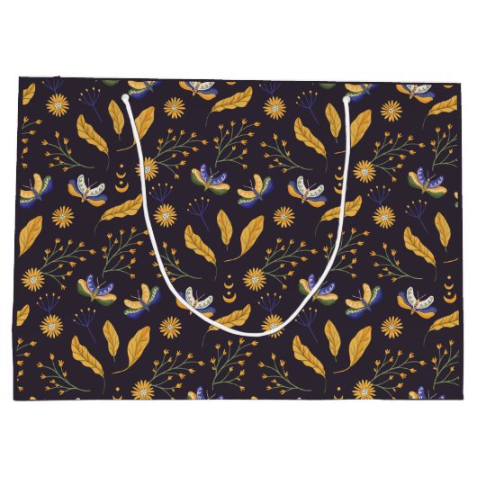 Celestial Moth Butterfly Pattern Große Geschenktüte (Rückseite)
