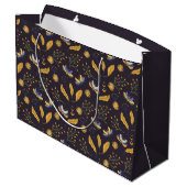 Celestial Moth Butterfly Pattern Große Geschenktüte (Rückseite Schrägansicht)