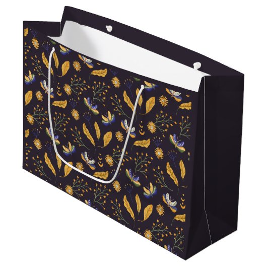 Celestial Moth Butterfly Pattern Große Geschenktüte (Vorderseite Schrägansicht)