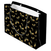 Celestial Moth Butterfly Pattern Große Geschenktüte (Rückseite Schrägansicht)