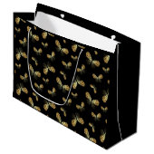 Celestial Moth Butterfly Pattern Große Geschenktüte (Vorderseite Schrägansicht)