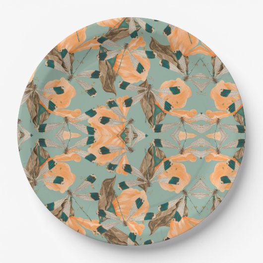Celestial Moth Butterfly Pattern Pappteller (Vorderseite)