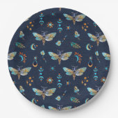 Celestial Moth Butterfly Pattern Pappteller (Vorderseite)