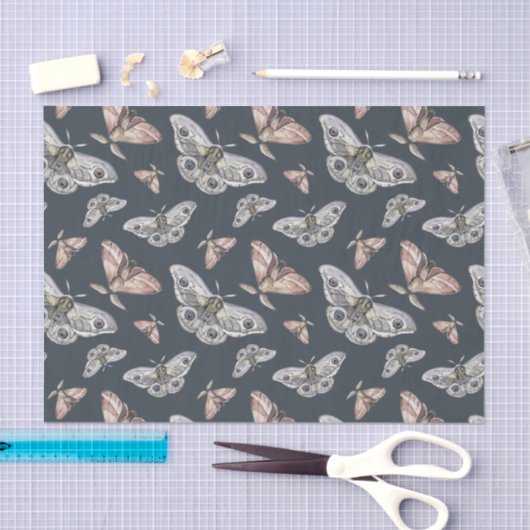 Celestial Moth Butterfly Pattern Seidenpapier (Handwerk)