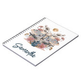 Celestial Moth Crystal Floral Moon Notizblock (Linke Seite)