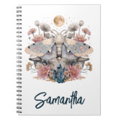 Celestial Moth Crystal Floral Moon Notizblock (Vorderseite)