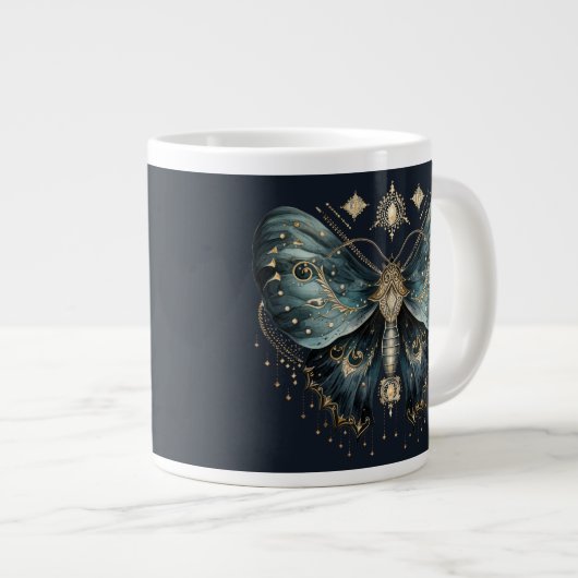 Celestial Moth Dark Aesthetic Coffee Mug Jumbo-Tasse (Vorderseite Rechts)
