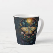 Celestial Moth & Moon Phases – Enchanted Night Milchtasse (Rechte Ecke)