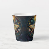 Celestial Moth & Moon Phases – Enchanted Night Milchtasse (Vorderseite)