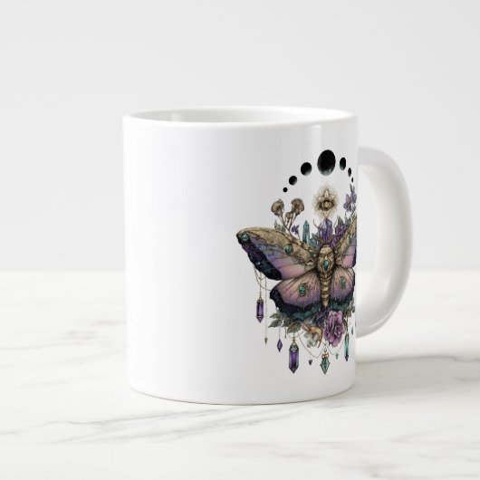Celestial Moth Moon Phases Jumbo-Tasse (Vorderseite Rechts)