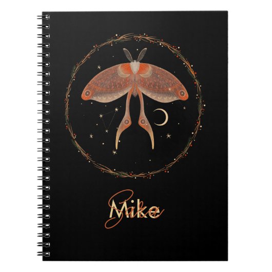 Celestial Moth Personalisiert Notebook Notizblock (Vorderseite)