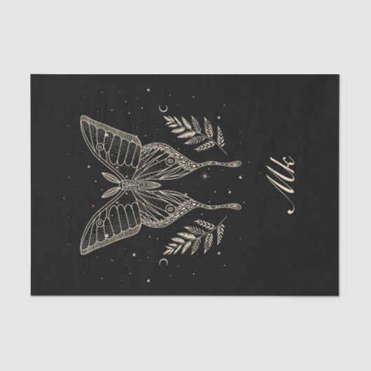 Celestial Moth Personalisiert Throw Kissen Seidenpapier (Vorderseite)