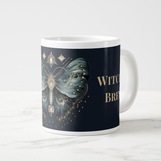 Celestial Moth Witch’s Brew – Elegant Gothic Mug Jumbo-Tasse (Vorderseite Rechts)