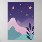 Celestial Mountain Night Sky Art Poster | Lila & (Vorne)
