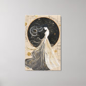 Celestial Muse Wall Art | Dreamy Cosmic Woman Leinwanddruck (Vorderseite)