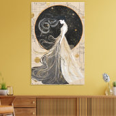 Celestial Muse Wall Art | Dreamy Cosmic Woman Leinwanddruck (Insitu (Wohnzimmer))