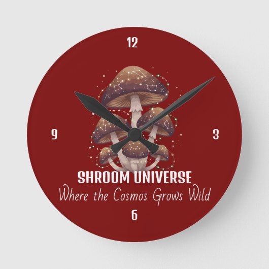 Celestial Mushroom Constellation Universe Runde Wanduhr (Vorderseite)