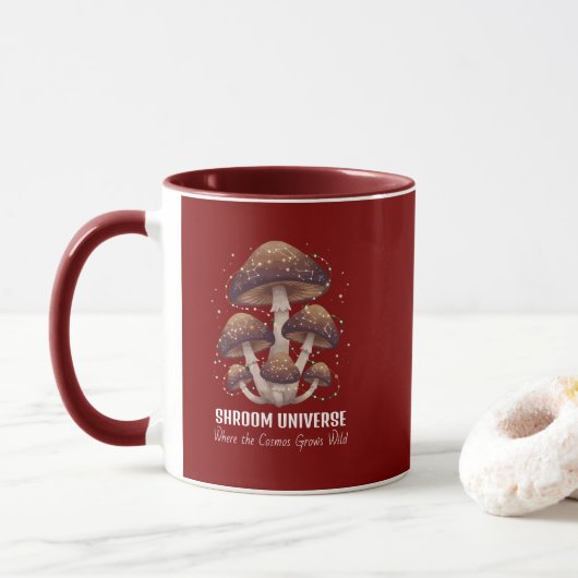 Celestial Mushroom Constellation Universe Tasse (Mit Donut)