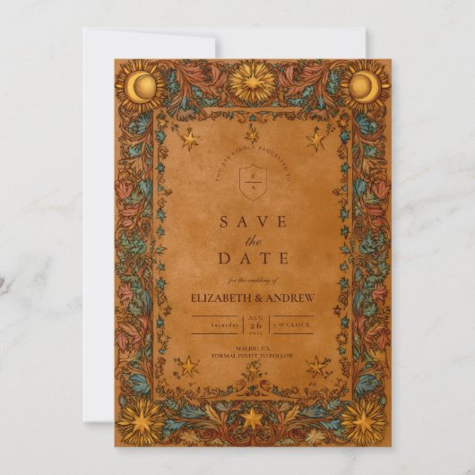 Celestial Mystic Baroque Wedding Save The Date (Vorderseite)