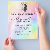 Celestial Mystic Moon Goddess Rainbow Business Flyer (Hand)