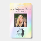 Celestial Mystic Moon Goddess Rainbow Foto ID Ausweis (Vorderseite)