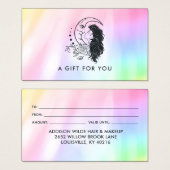 Celestial Mystic Moon Goddess Rainbow Gift Card (Vorne & Hinten)