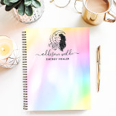 Celestial Mystic Moon Goddess Rainbow Personalisie Notizblock