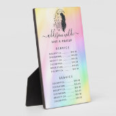 Celestial Mystic Moon Goddess Rainbow Price List Fotoplatte (Seite)