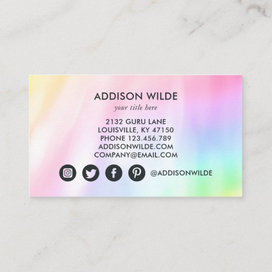 Celestial Mystic Moon Goddess Rainbow Treuekarte (Rückseite)