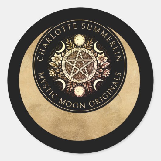 Celestial Mystic Moon Jewelier Designer Sticker (Vorderseite)