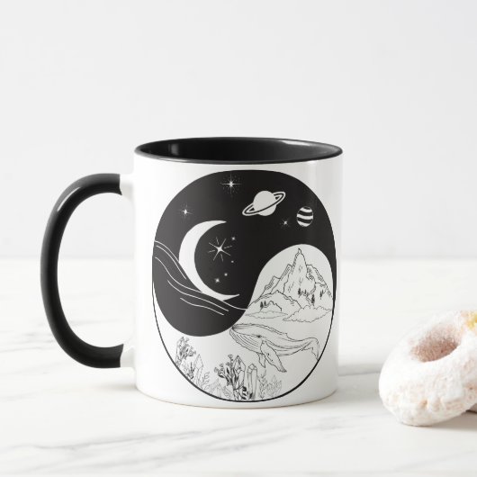 Celestial Mystic Yin Yang Bedeutung Liebe       Tasse (Mit Donut)