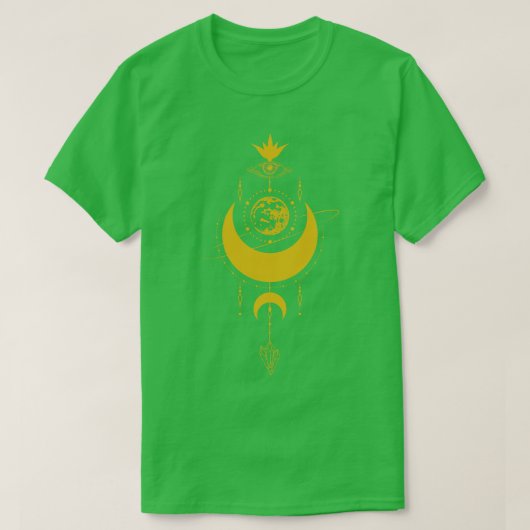 Celestial Mystical Crescent Moon T-Shirt (Design vorne)