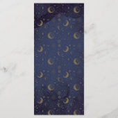 Celestial Mystical Elegante Script Hochzeitsessen Menükarte (Rückseite)