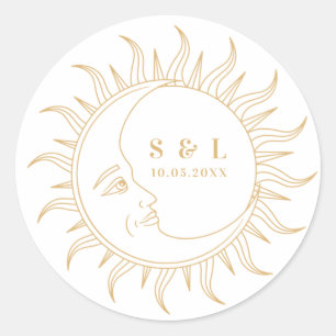 Celestial Mystical Elements Starsign Envelope Runder Aufkleber