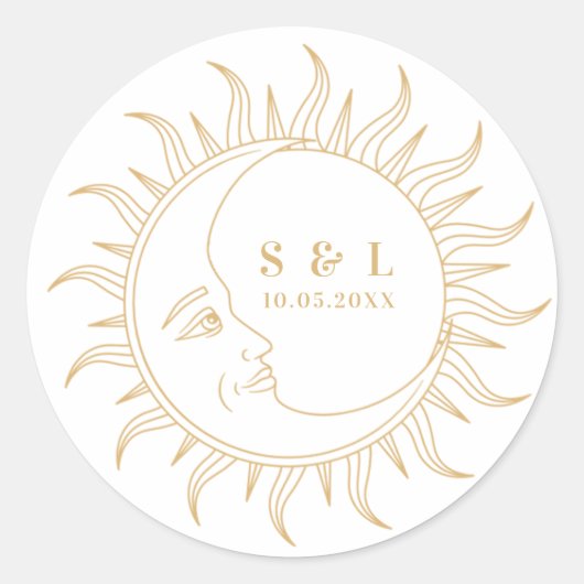 Celestial Mystical Elements Starsign Envelope Runder Aufkleber (Vorderseite)