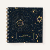 Celestial Mystical Elements Starsign Notebook Notizblock (Vorderseite)