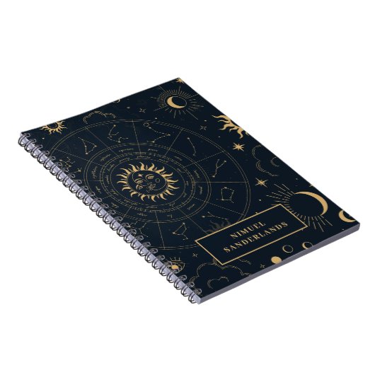 Celestial Mystical Elements Starsign Notebook Notizblock (Rechte Seite)