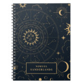 Celestial Mystical Elements Starsign Notebook Notizblock (Vorderseite)
