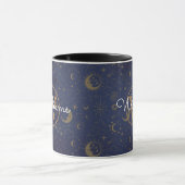 Celestial Mystical Gold Monogram Script Name Tasse (Zentrum)