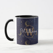 Celestial Mystical Gold Monogram Script Name Tasse (Links)