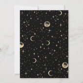 Celestial Mystical Moon Starry Night Boho Wedding Einladung (Rückseite)