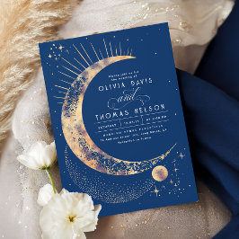 Celestial Mystical Moon Starry Night Boho Wedding Einladung