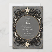 Celestial Mystical Moon Starry Night Boho Wedding Save The Date (Vorderseite)