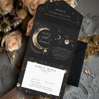 Celestial Mystical Moon Stars Halo Wedding